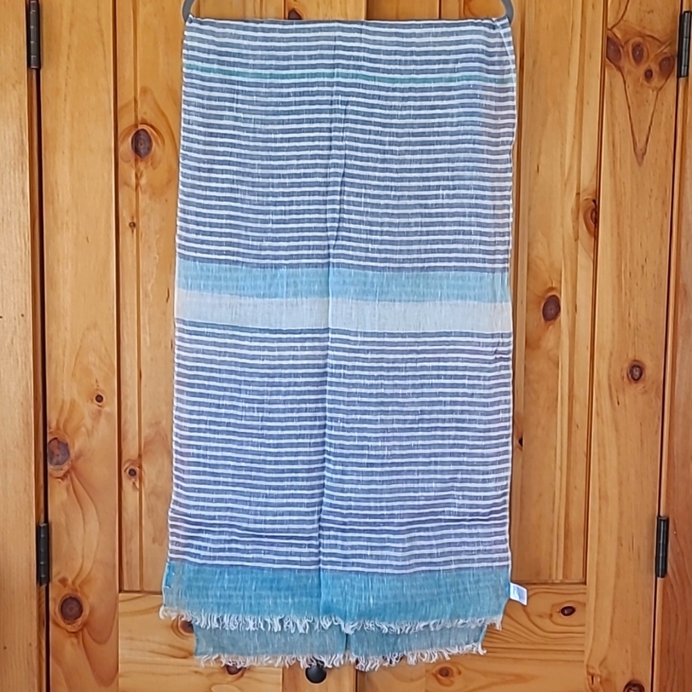FRAAS Summer Beach Stripe Linen Cotton Blend Scarf